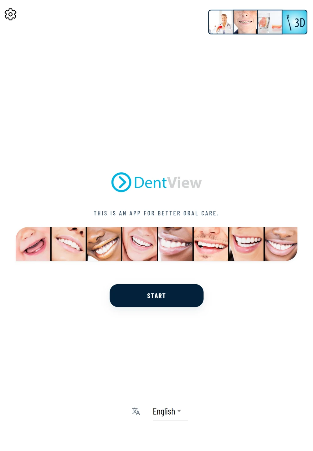 DentView kiosk start screen